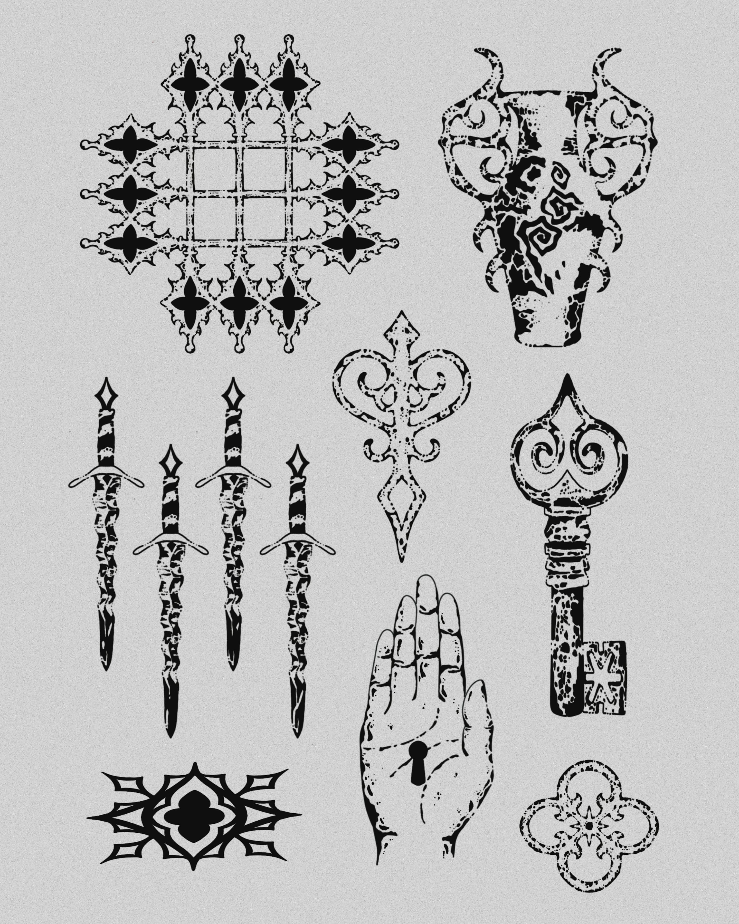 Flash design 11 — pre-designed tattoo available for booking